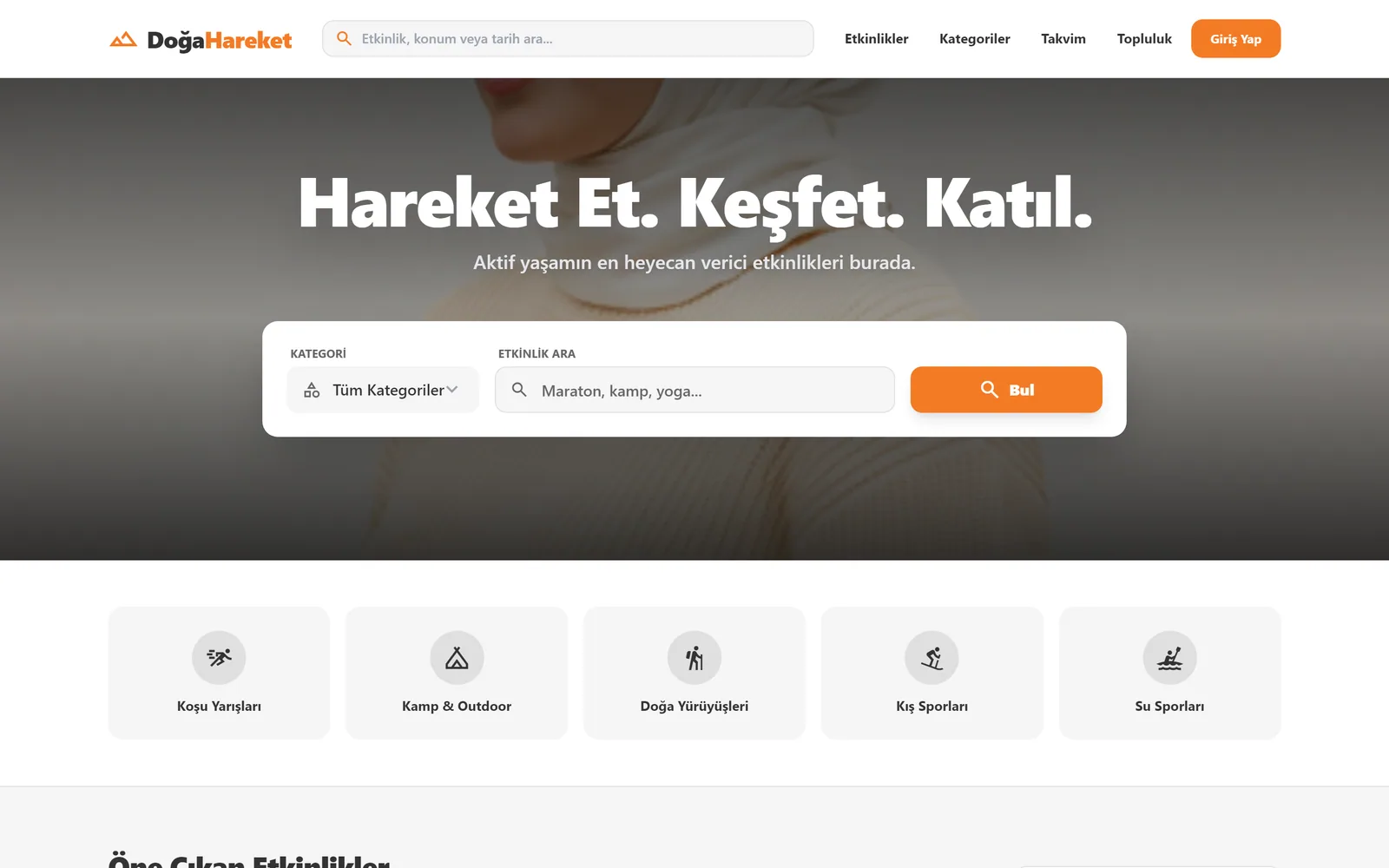 Bize Katıl — Spor ve Doğa Etkinlikleri — ekran 1