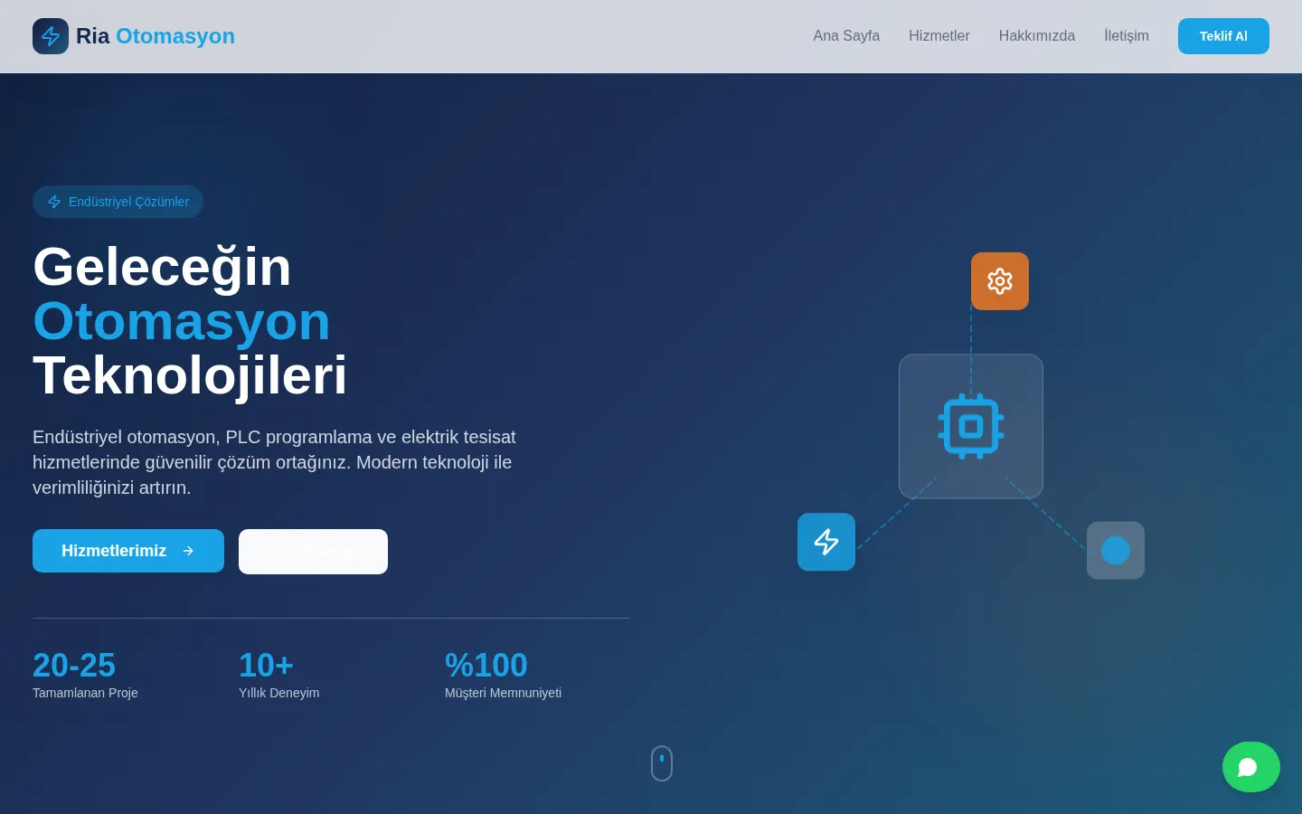 Ria Otomasyon — Endüstriyel Otomasyon & Elektrik ekran görüntüsü