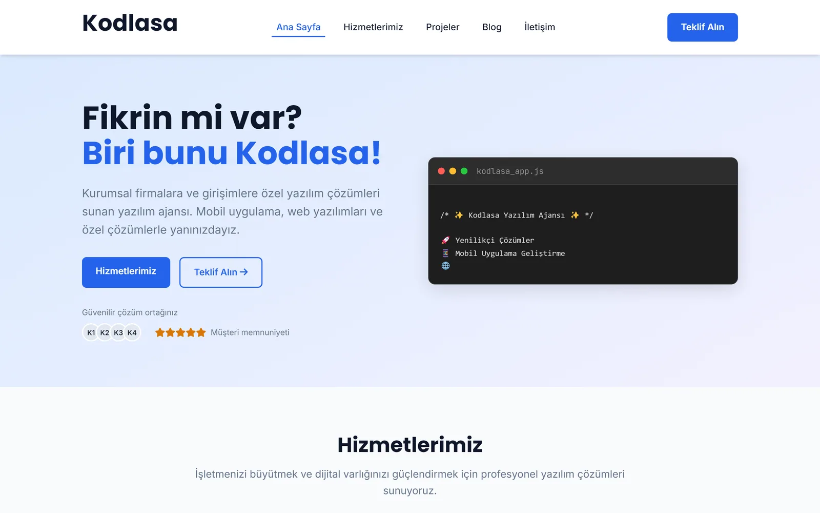 Kodlasa — ekran 1