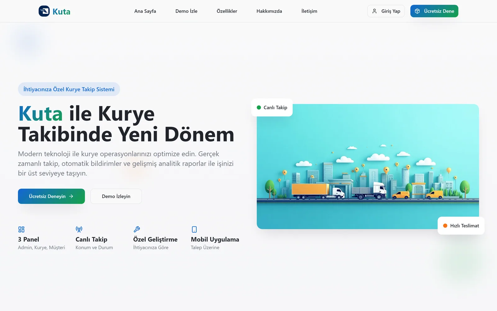 KUTA — Kargo & Kurye Takip Sistemi — ekran 1