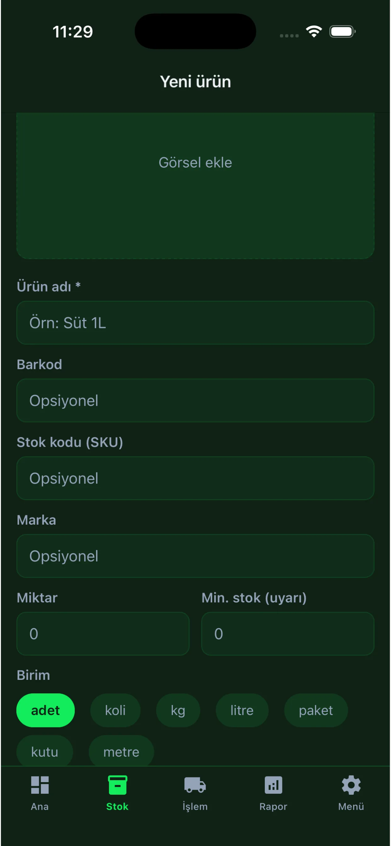 Rafım — Stok Takip — ekran 2